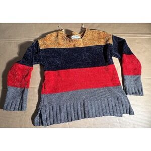 Free Valley Color Block Patchwork Vintage Knit Sweater Women's Size Medium